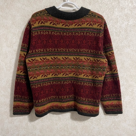 Vintage Alia zippered cardigan. Nordic style knit. - Picture 2 of 3